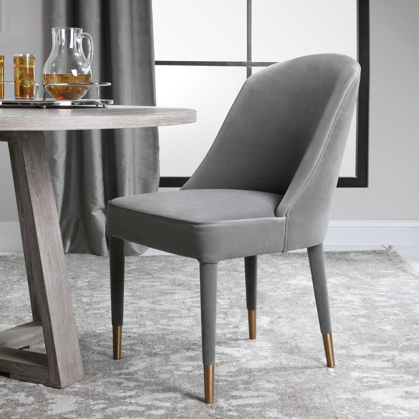 Uttermost 23555-2 Brie Armless Chair, Gray, Set Of 2