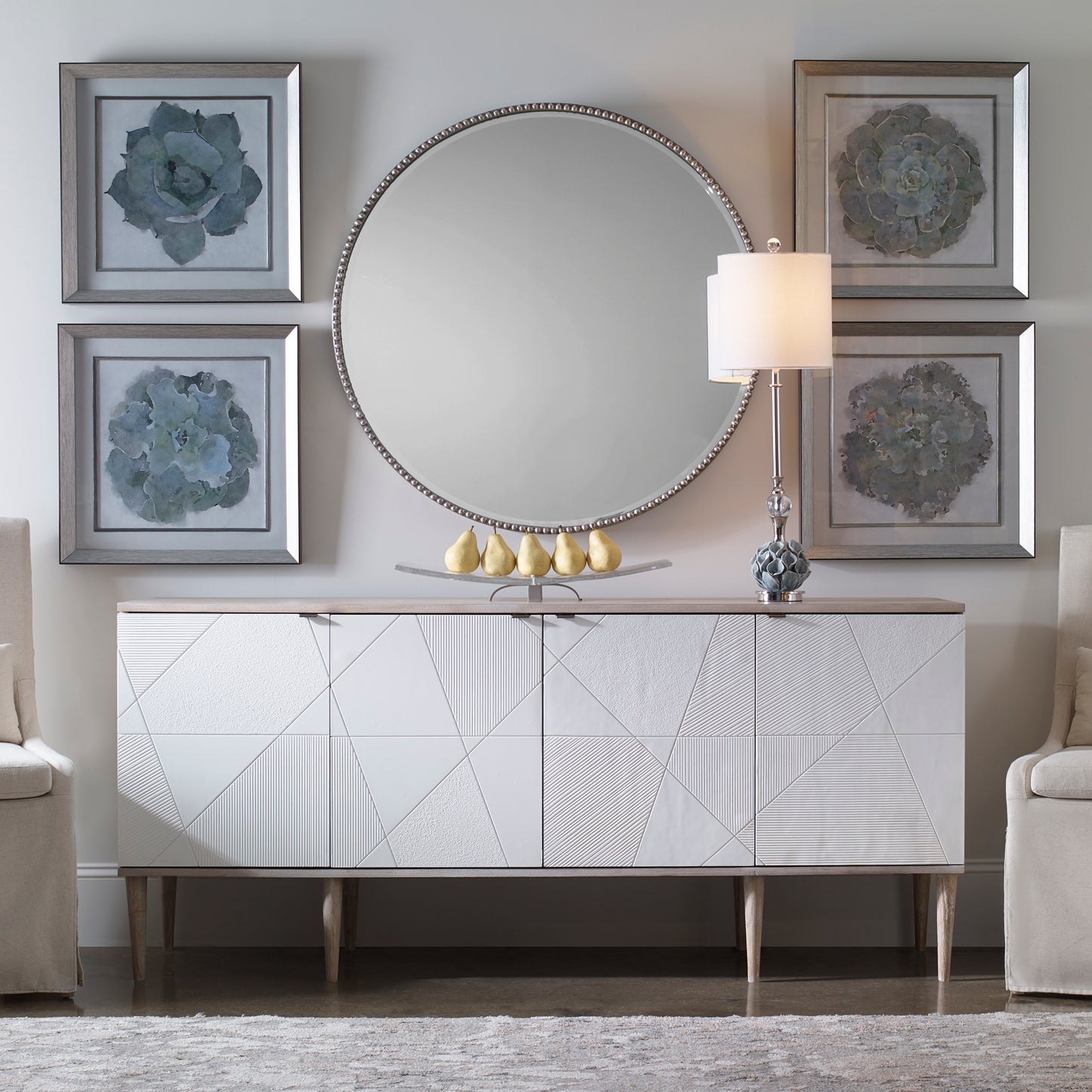 Uttermost 25101 Tightrope 4 Door Modern Sideboard Cabinet