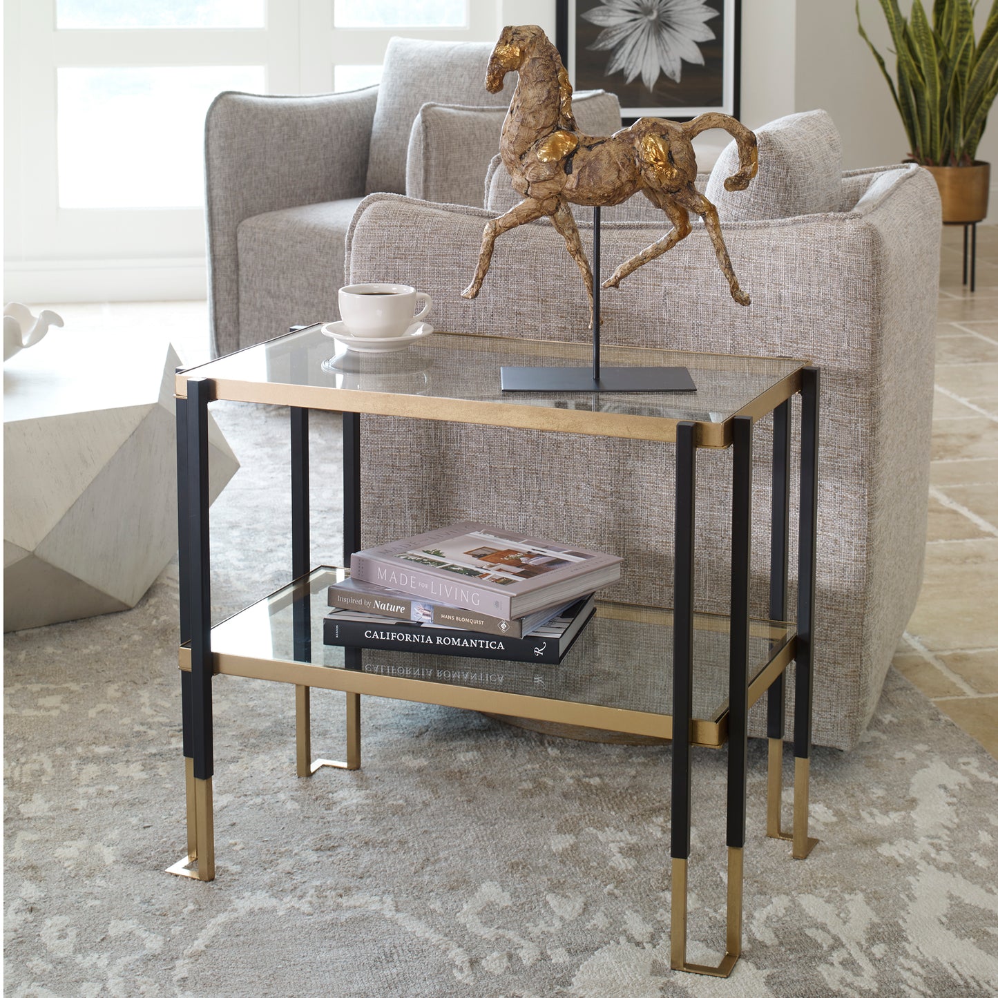 Uttermost 25138 Kentmore Glass Side Table