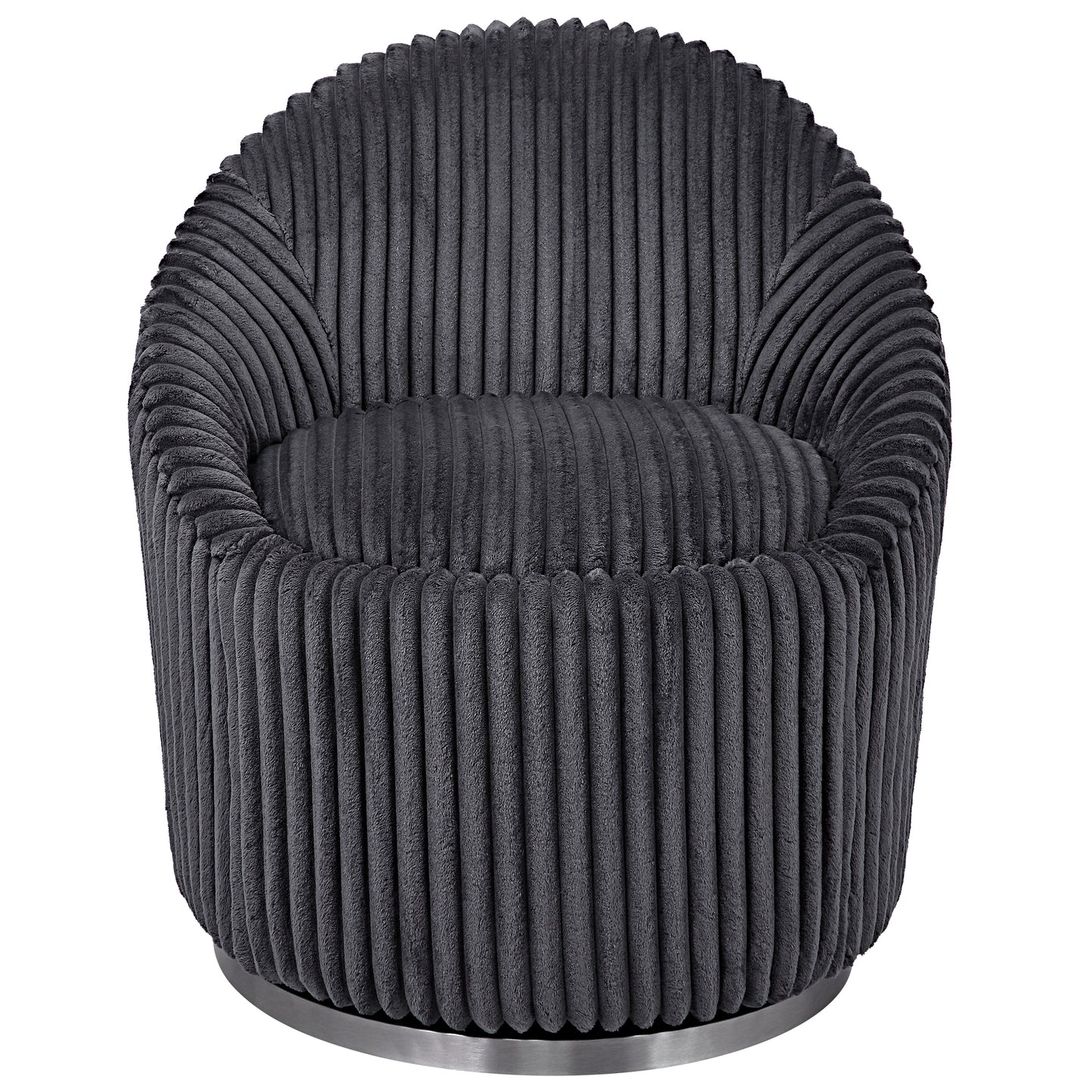 Uttermost 23599 Crue Gray Fabric Swivel Chair