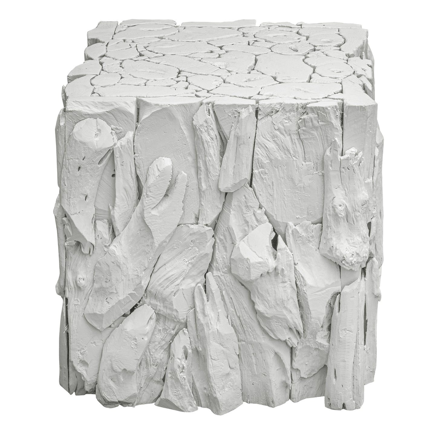 Uttermost 25241 Teak Root White Bunching Cube