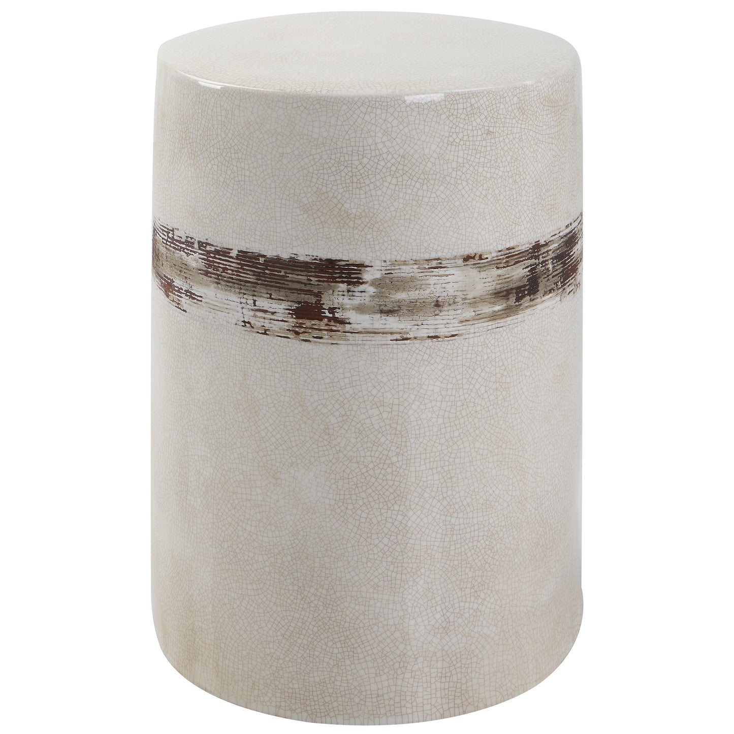 Uttermost 25287 Comanche White Ceramic Garden Stool