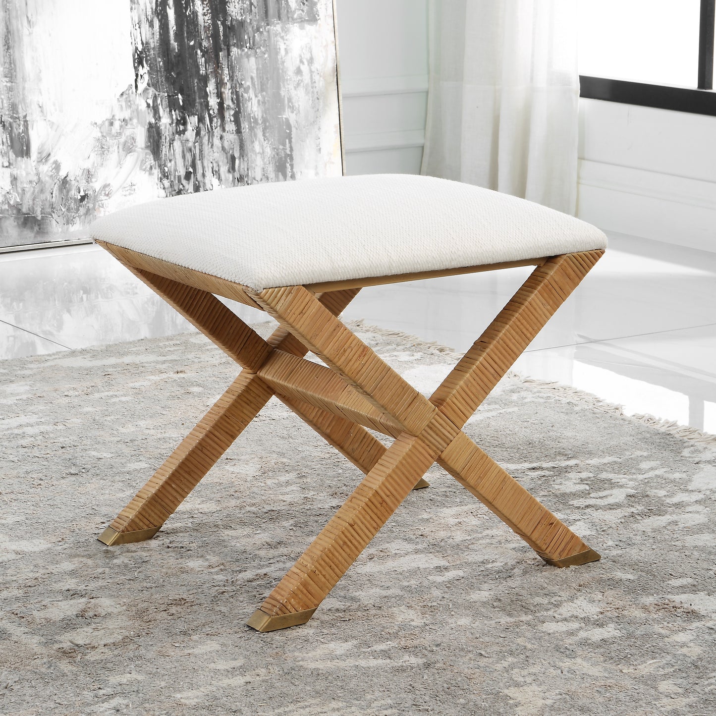 Uttermost 23745 St. Tropez Rattan Small Bench