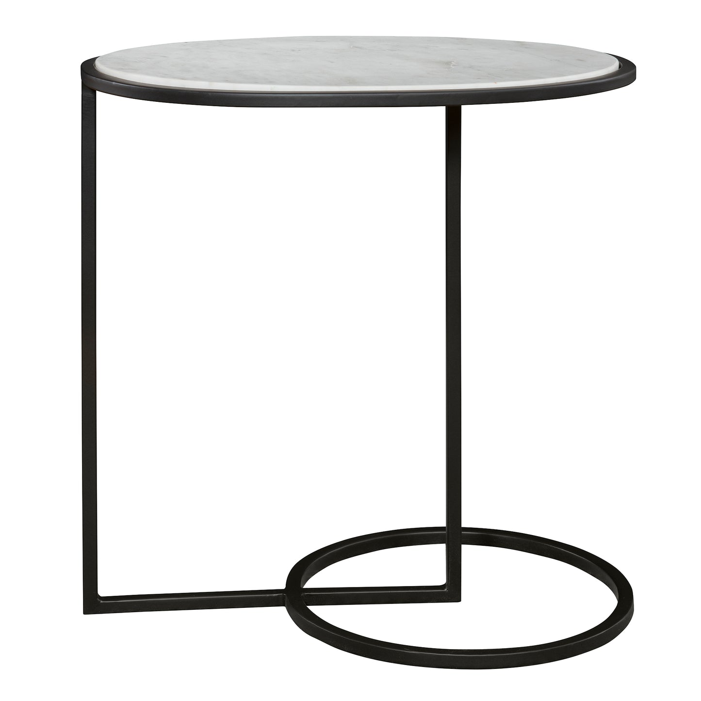 Uttermost 25749 Twofold White Marble Accent Table