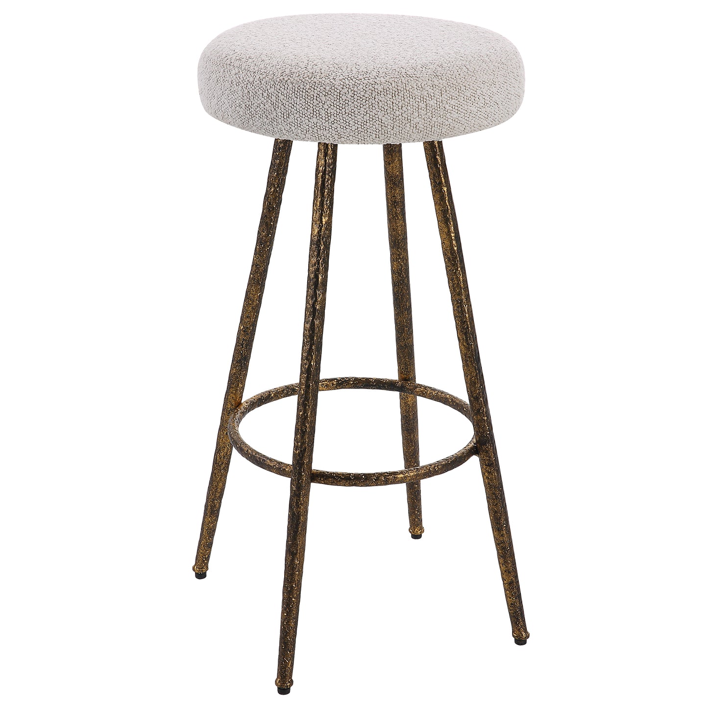 Uttermost 23771 Braven White Fabric Counter Stool