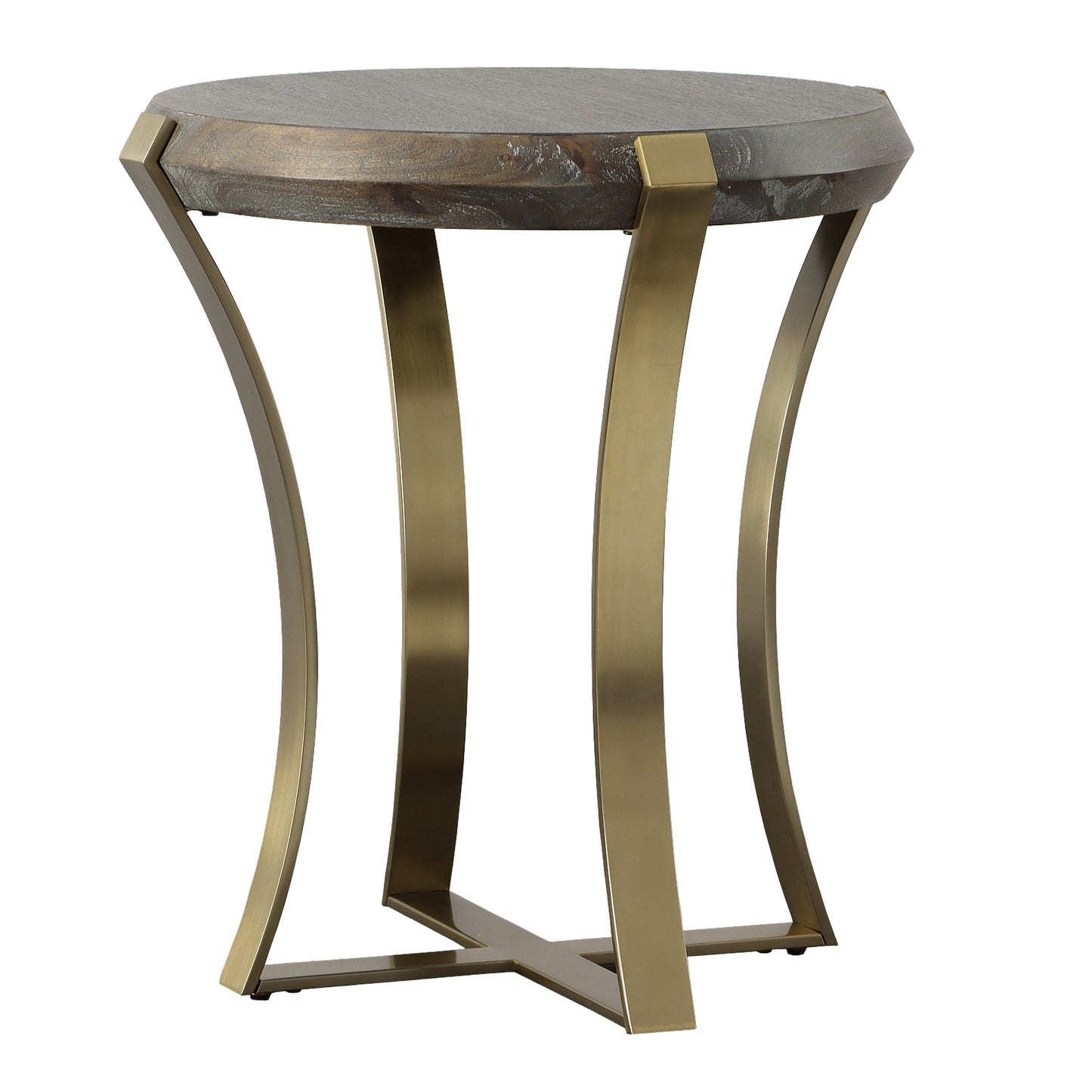 Uttermost 22940 Unite Brass Leg Wood Side Table