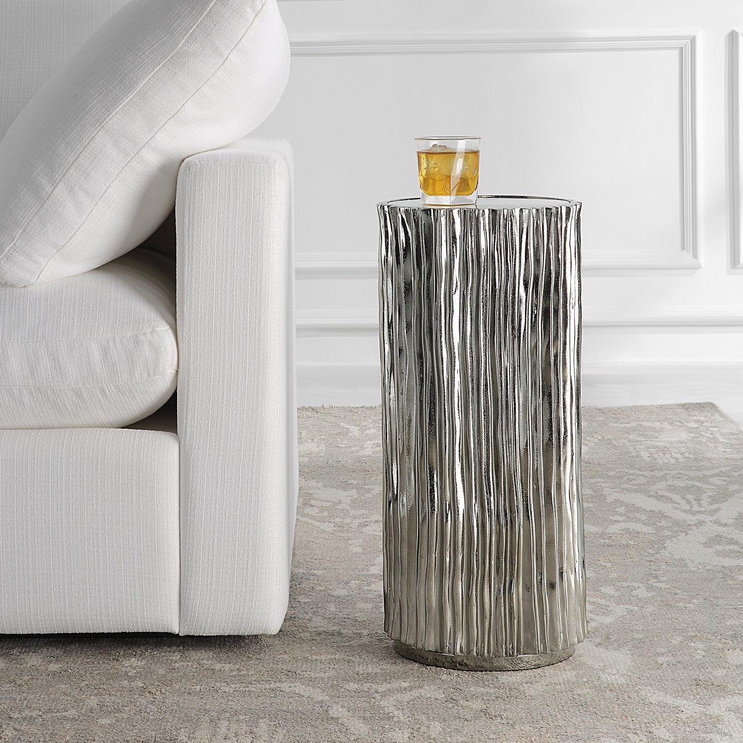 Uttermost 22950 Echo Modern Nickel Drink Table