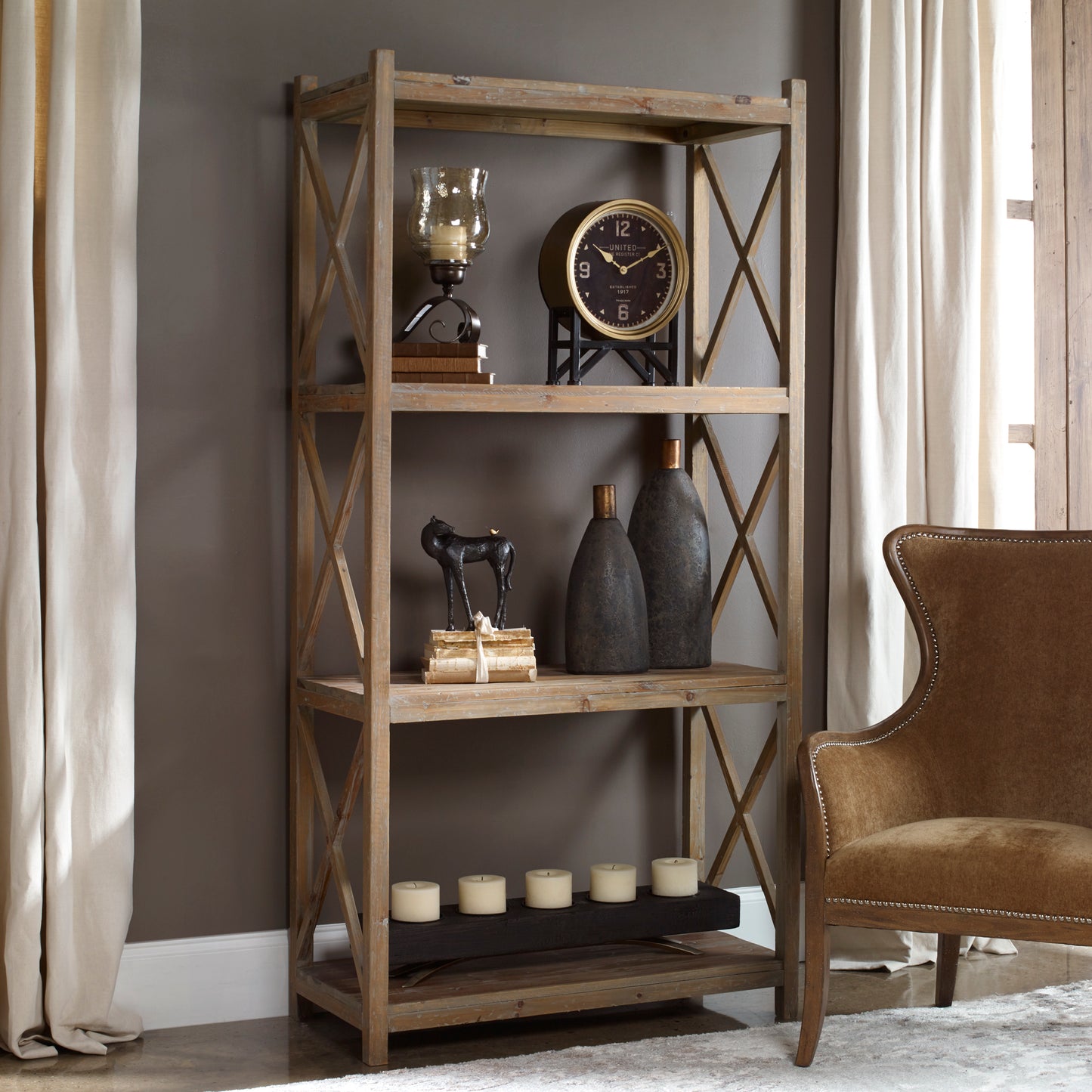 Uttermost 24248 Stratford Reclaimed Wood Etagere