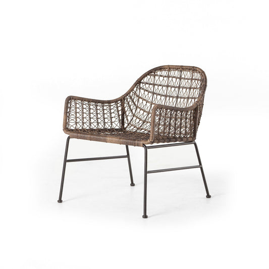Four Hands JLAN-138 Bandera Outdoor Woven Club Chair - Natural Black