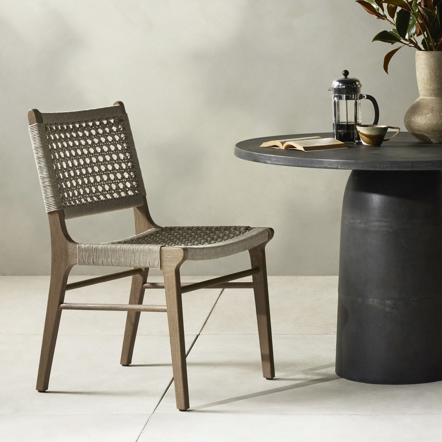Four Hands JSOL-031A Delmar Outdoor Dining Chair - Washed Brown-FSC