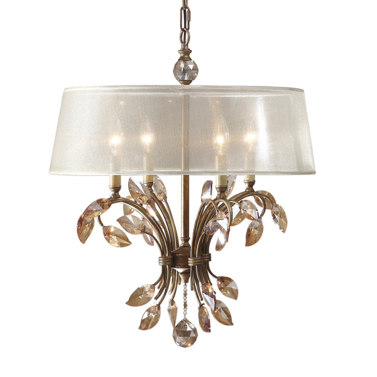 Uttermost 21245 Alenya 4 Light Gold Metal Chandelier