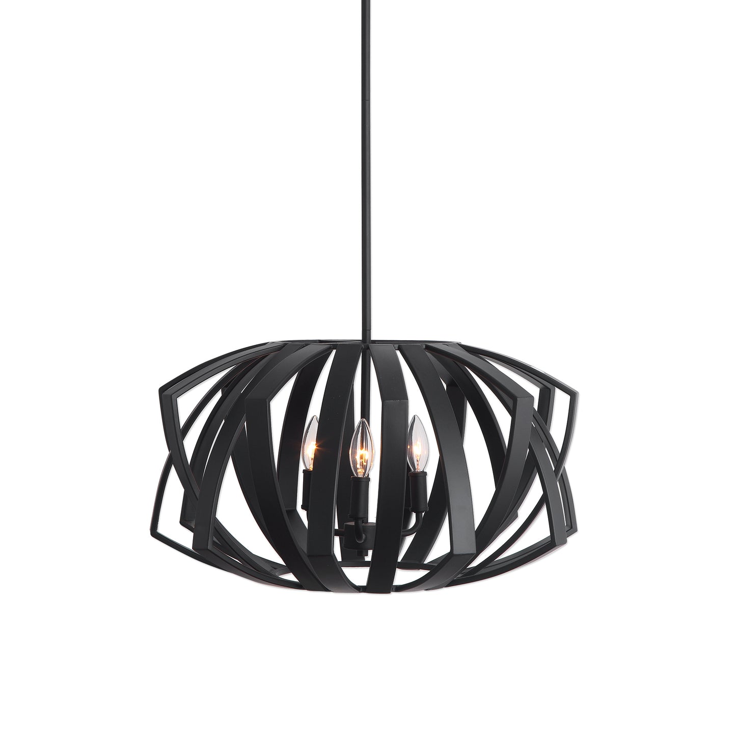 Uttermost 22137 Thales Black Geometric 3 Light Pendant