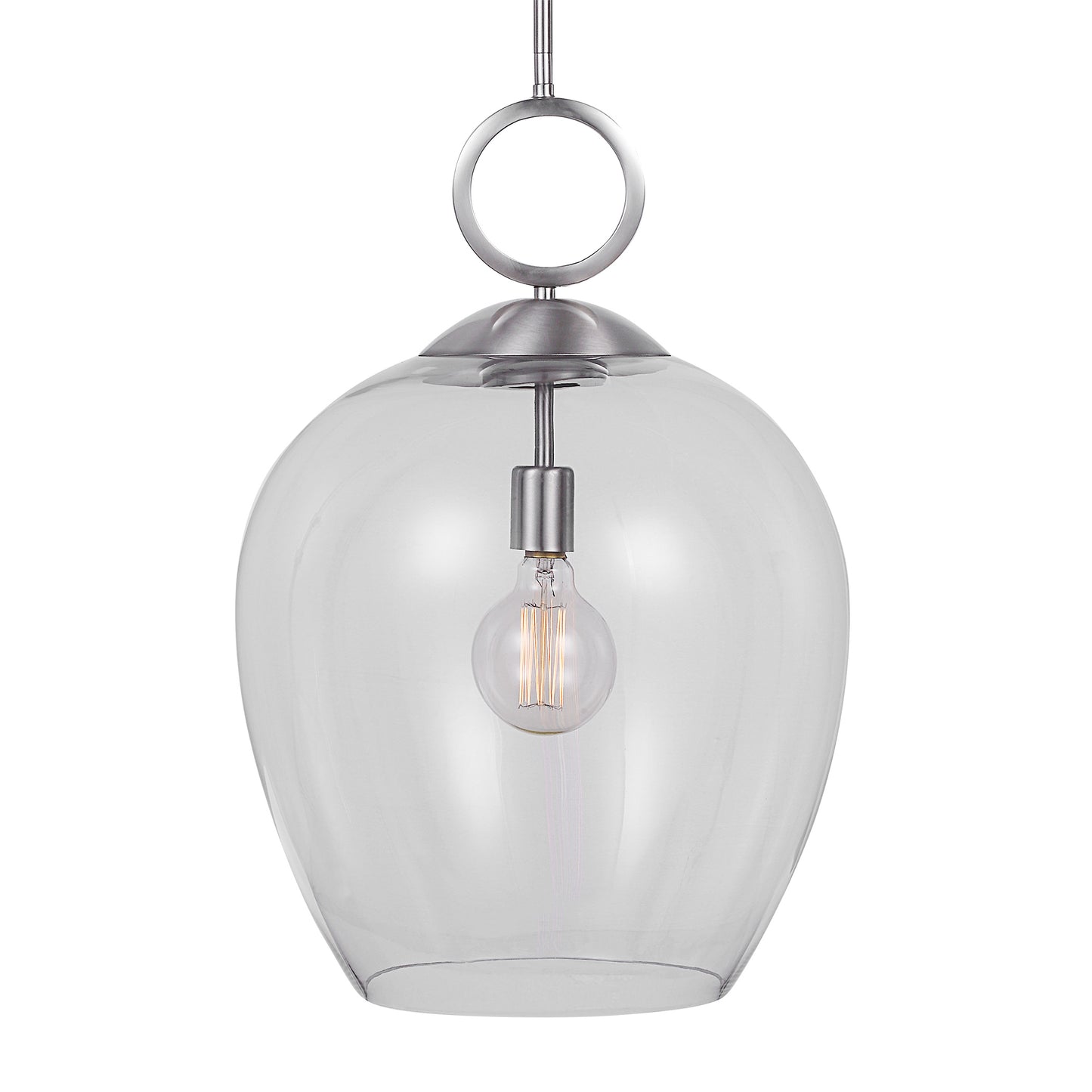Uttermost 22169 Calix Nickel 1 Light Glass Pendant