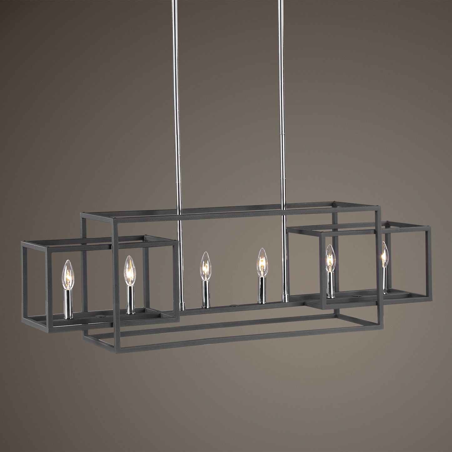 Uttermost 21339 Quadrangle 6 Light Rectangular Chandelier