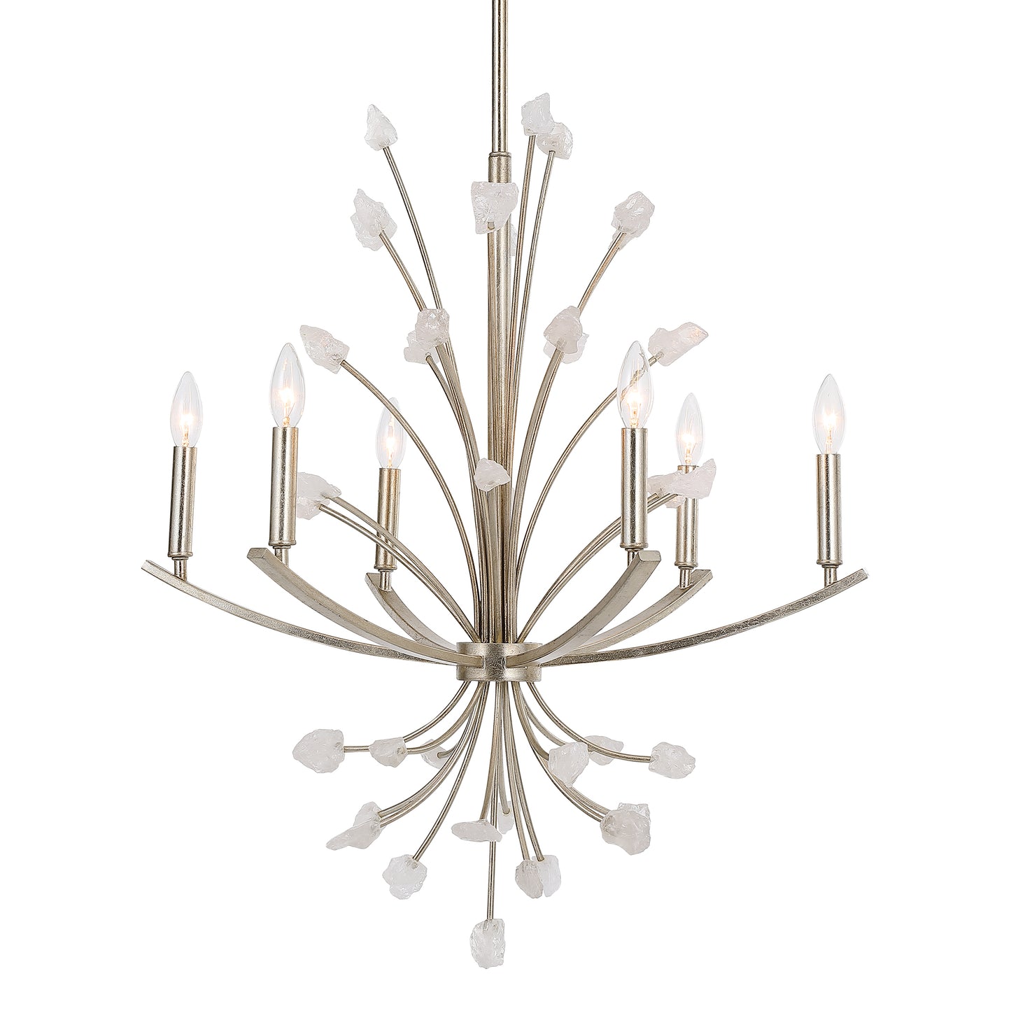 Uttermost 21345 Juliette 6 Light Silver Chandelier