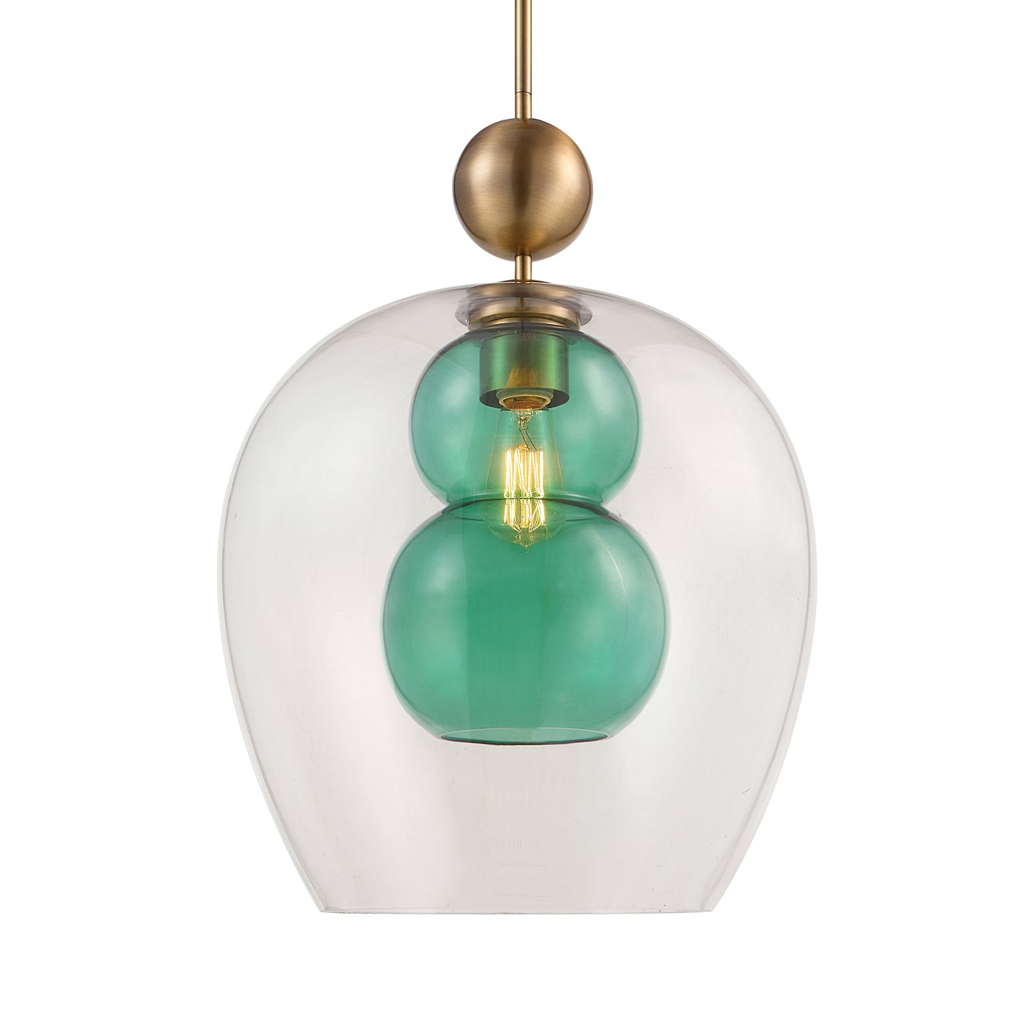 Uttermost 21561 Shamrock Green Glass 1 Light Pendant