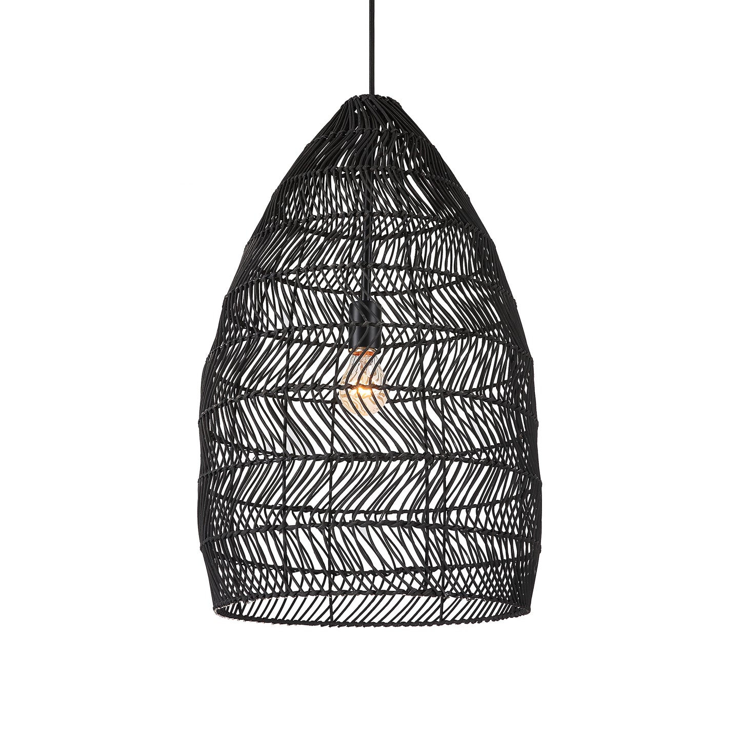 Uttermost 21588 Nandi 1 Light Woven Black Pendant