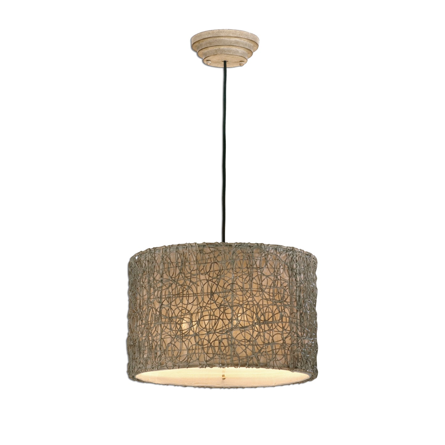 Uttermost 21105 Knotted Rattan Light Drum Pendant