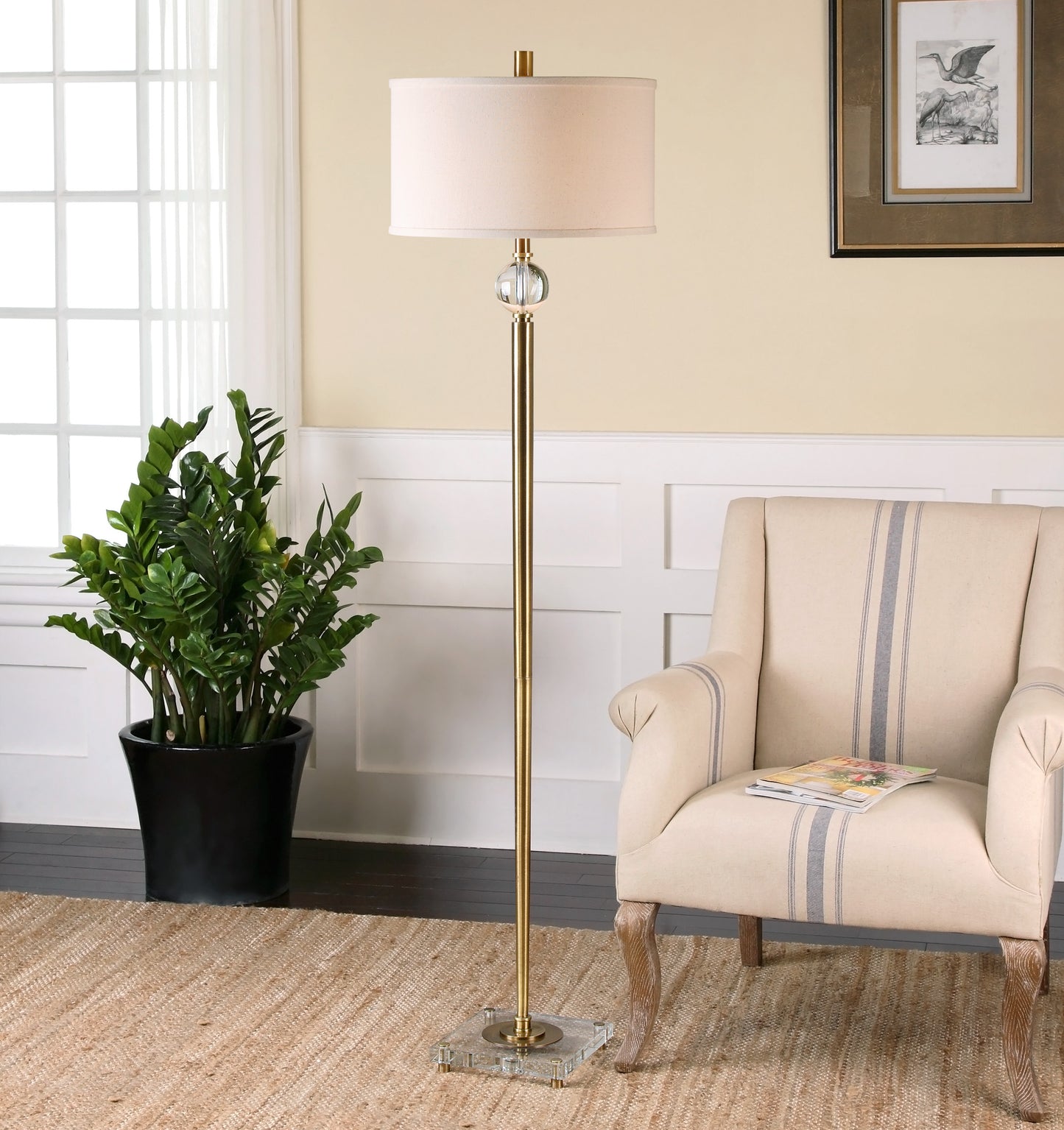 Uttermost 28635-1 Mesita Brass Floor Lamp