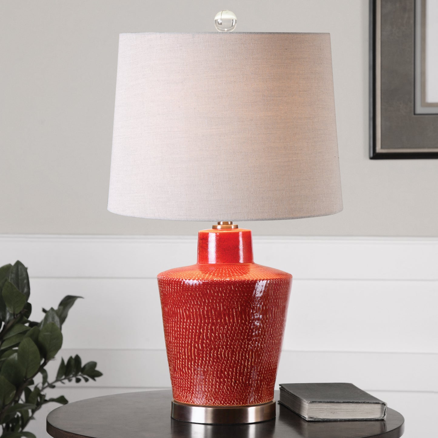 Uttermost 26903 Cornell Brick Red Table Lamp