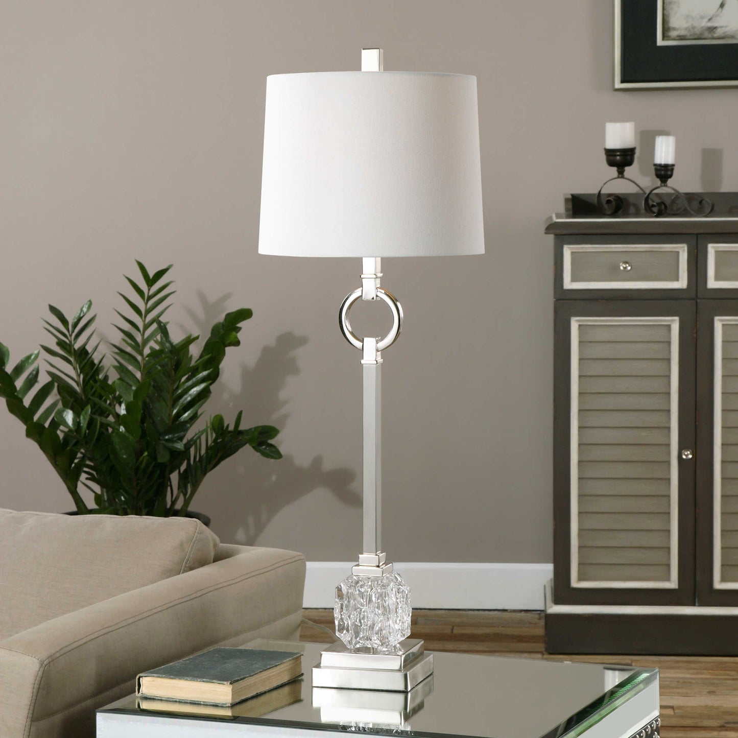 Uttermost 29199-1 Bordolano Polished Nickel Buffet Lamp