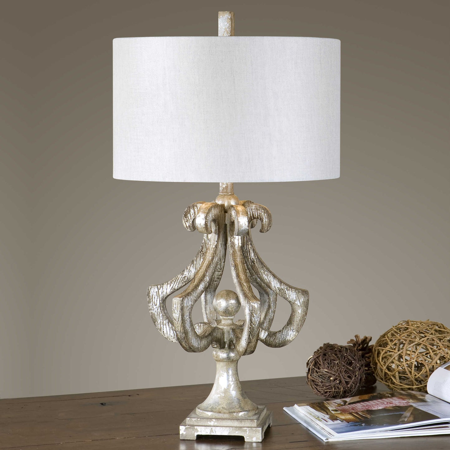 Uttermost 27103-1 Vinadio Distressed Silver Table Lamp