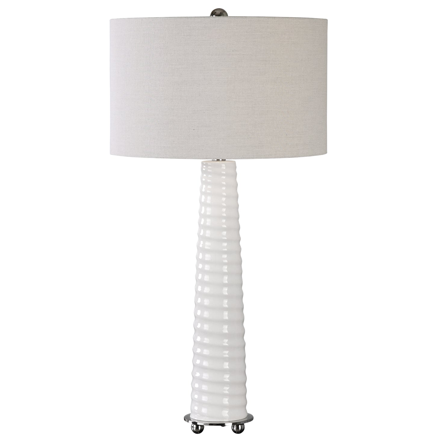 Uttermost 27135-1 Mavone Gloss White Table Lamp