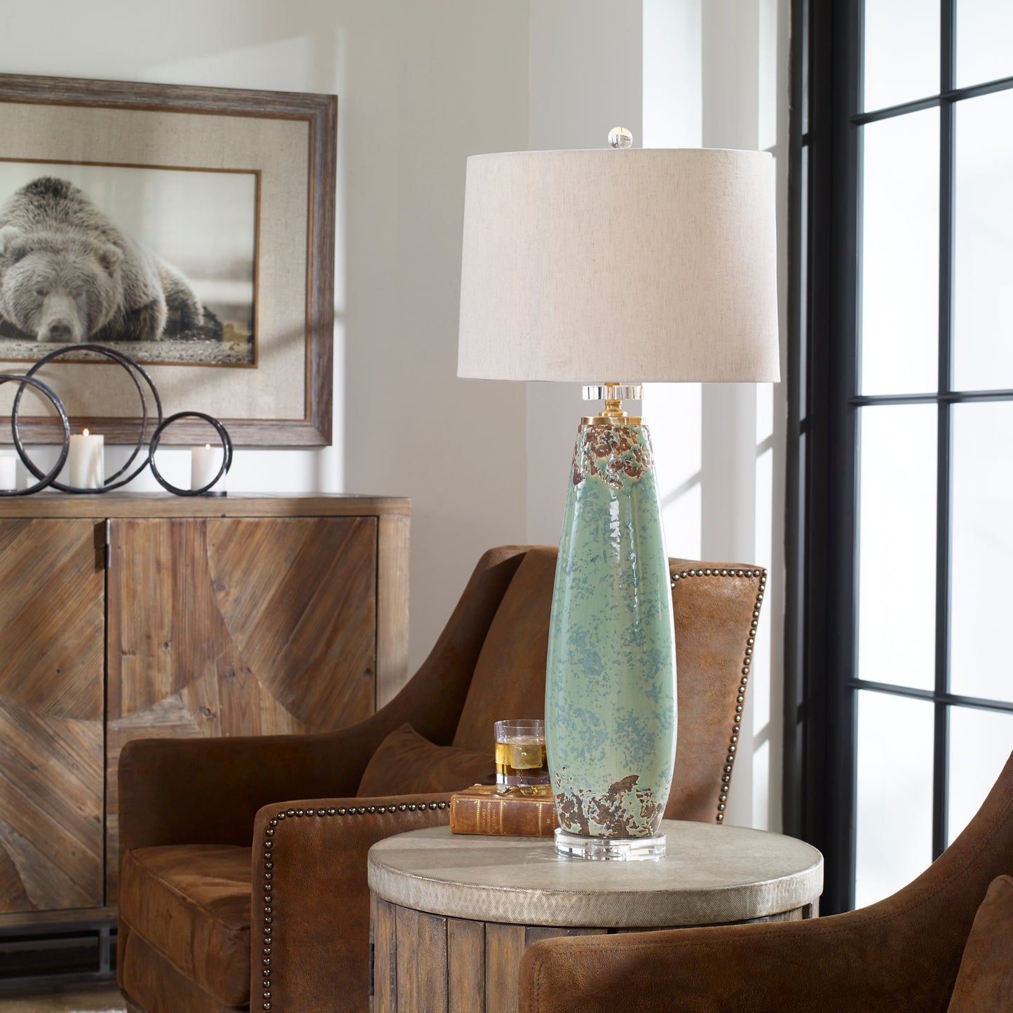 Uttermost 27157-1 Rovasenda Mint Green Table Lamp