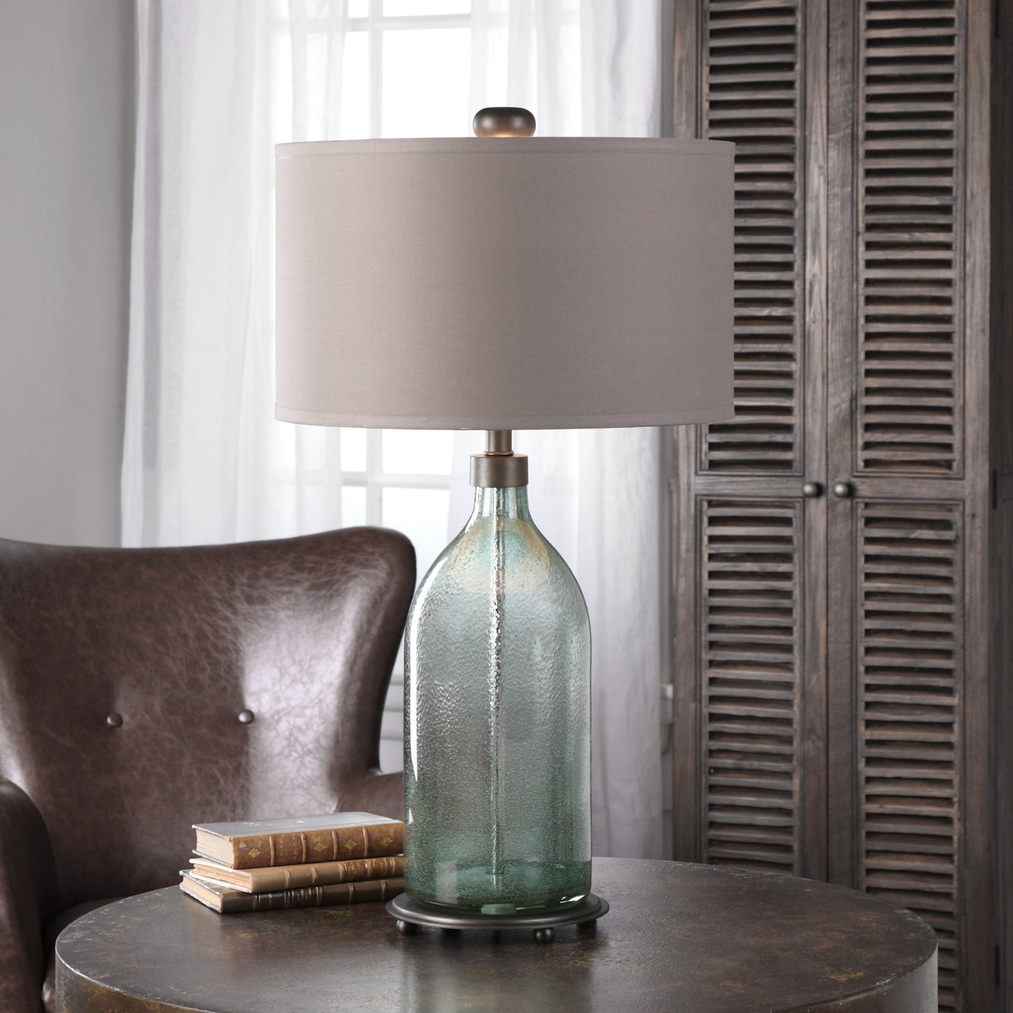 Uttermost 27197-1 Massana Gray Glass Table Lamp