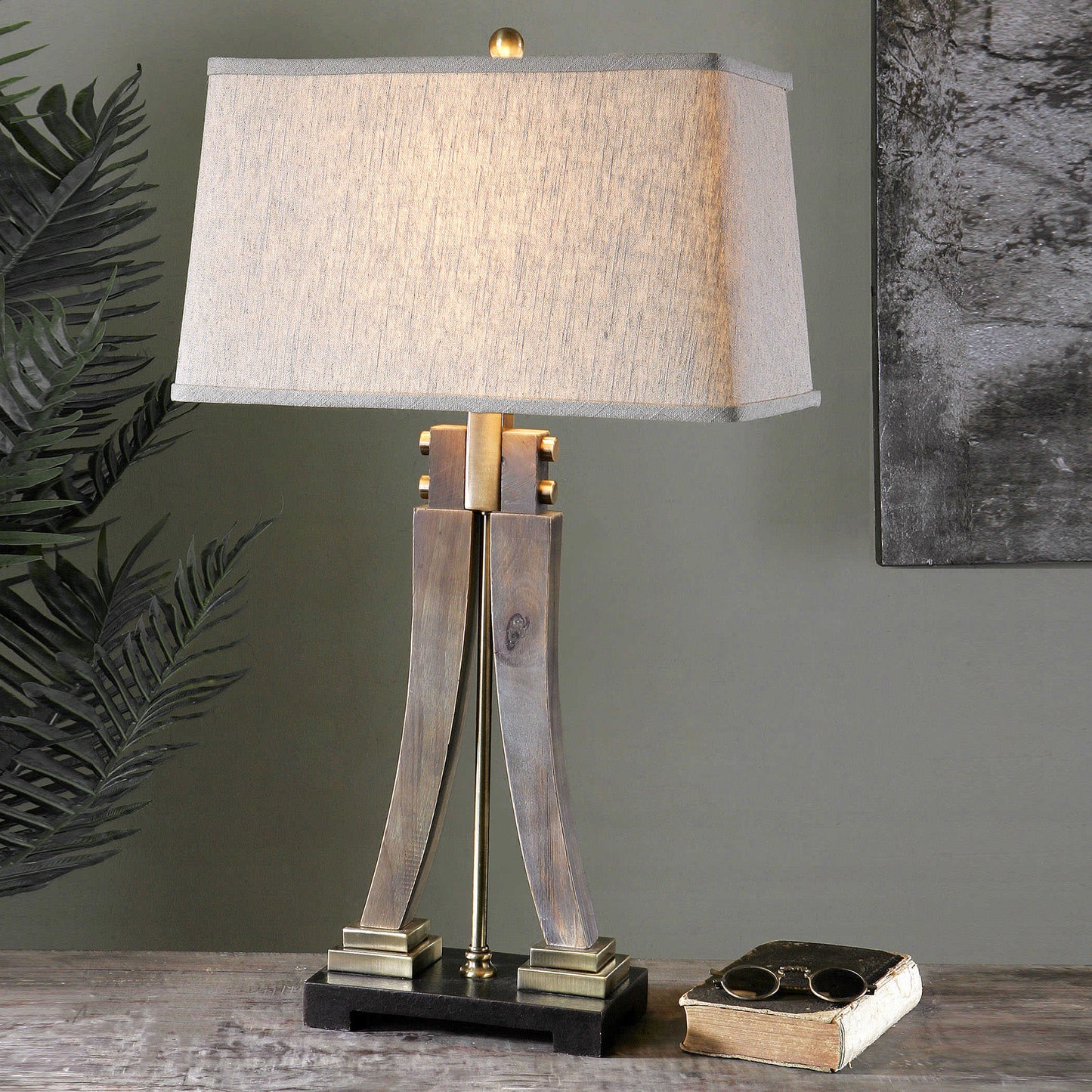 Uttermost 27220 Yerevan Wood Leg Lamp