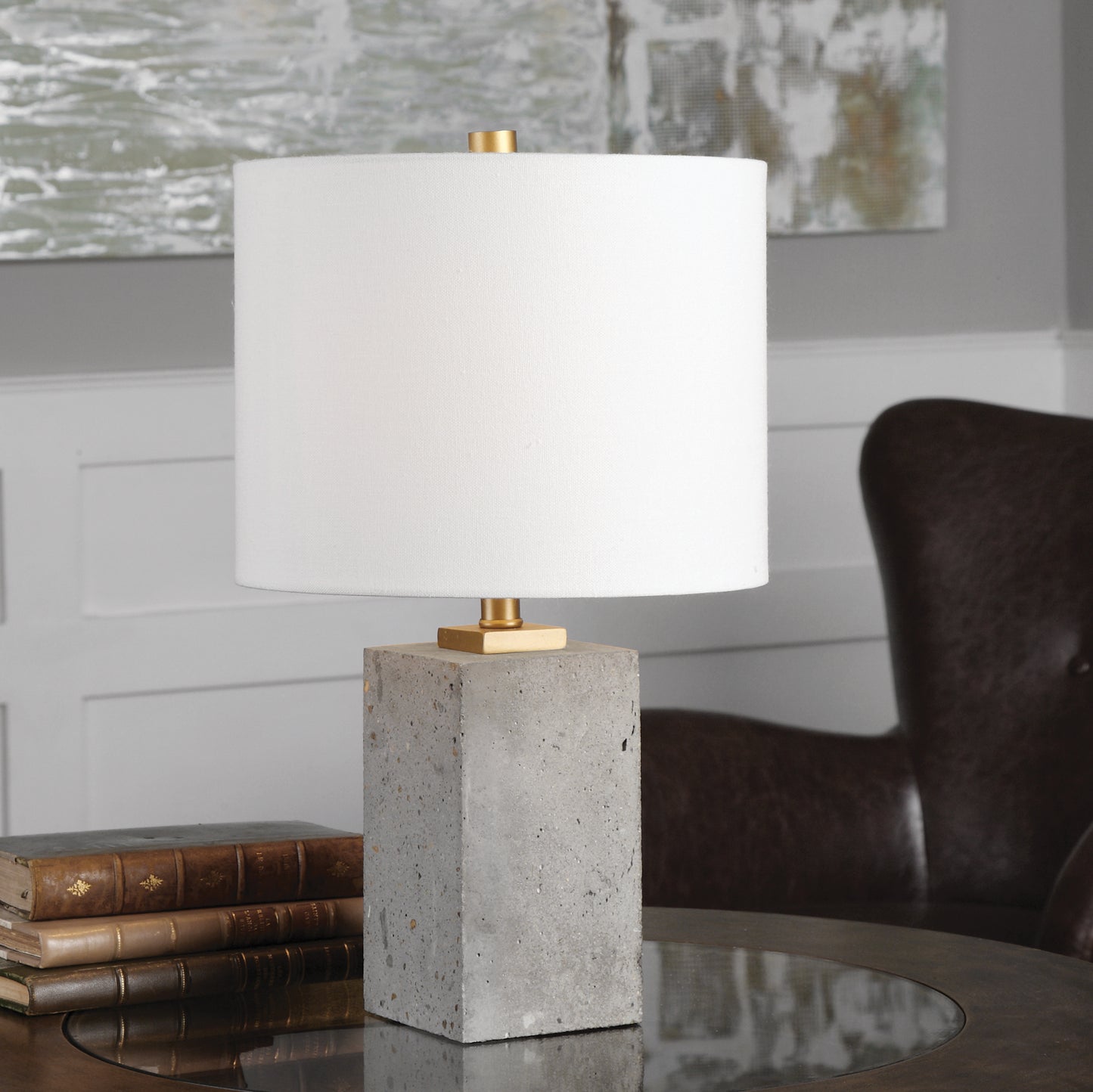 Uttermost 29237-1 Drexel Concrete Block Lamp