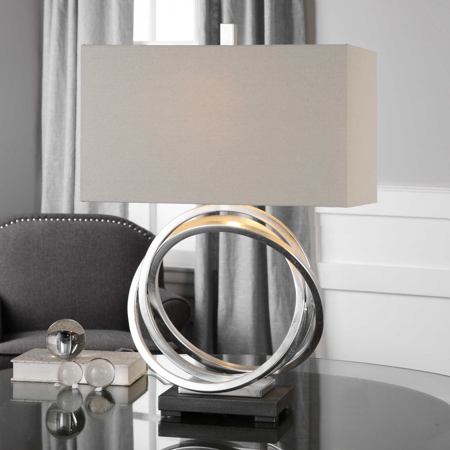 Uttermost 27310-1 Soroca Silver Rings Lamp