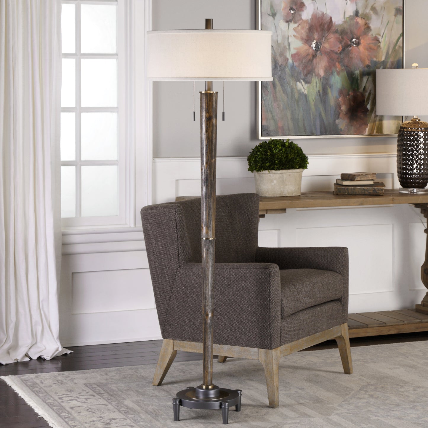 Uttermost 28119-1 Rhett Burnished Oak Floor Lamp