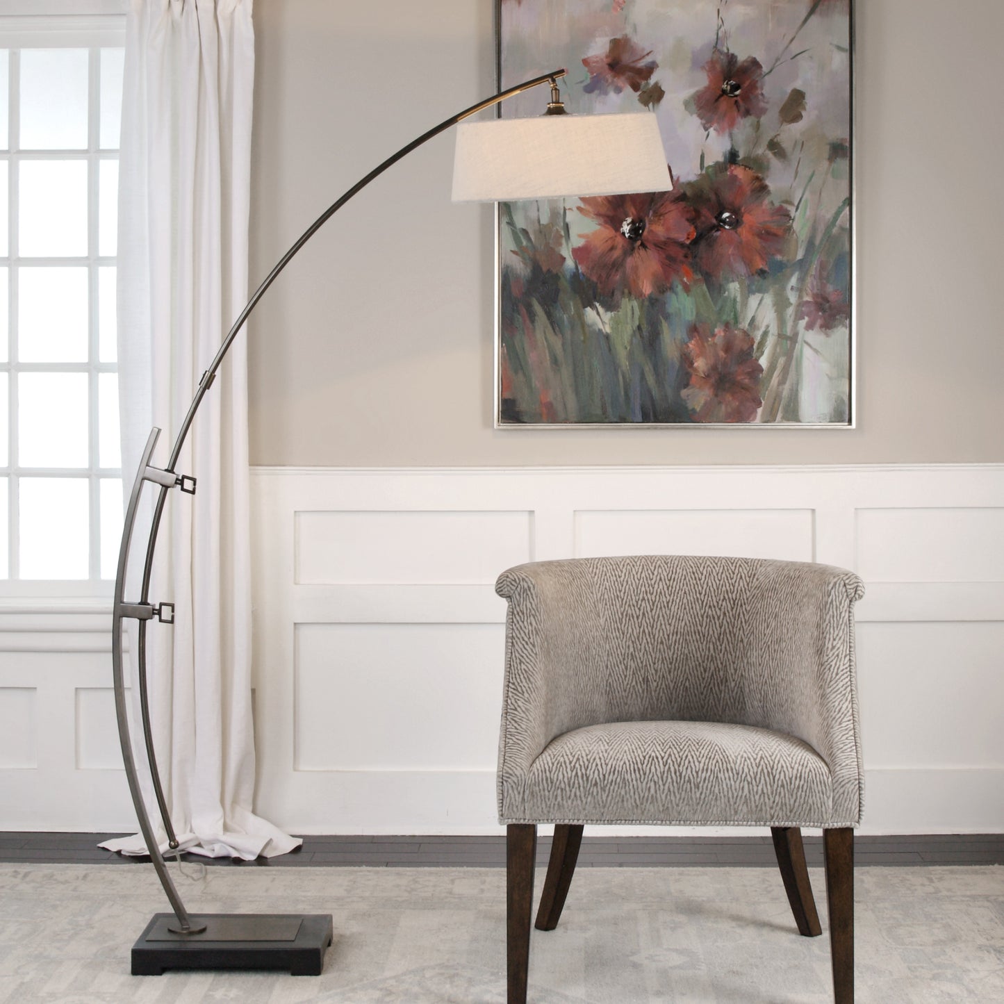 Uttermost 28135-1 Calogero Bronze Arc Floor Lamp