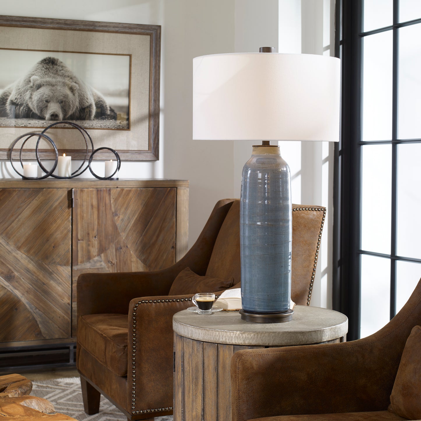 Uttermost 26009 Vicente Slate Blue Table Lamp