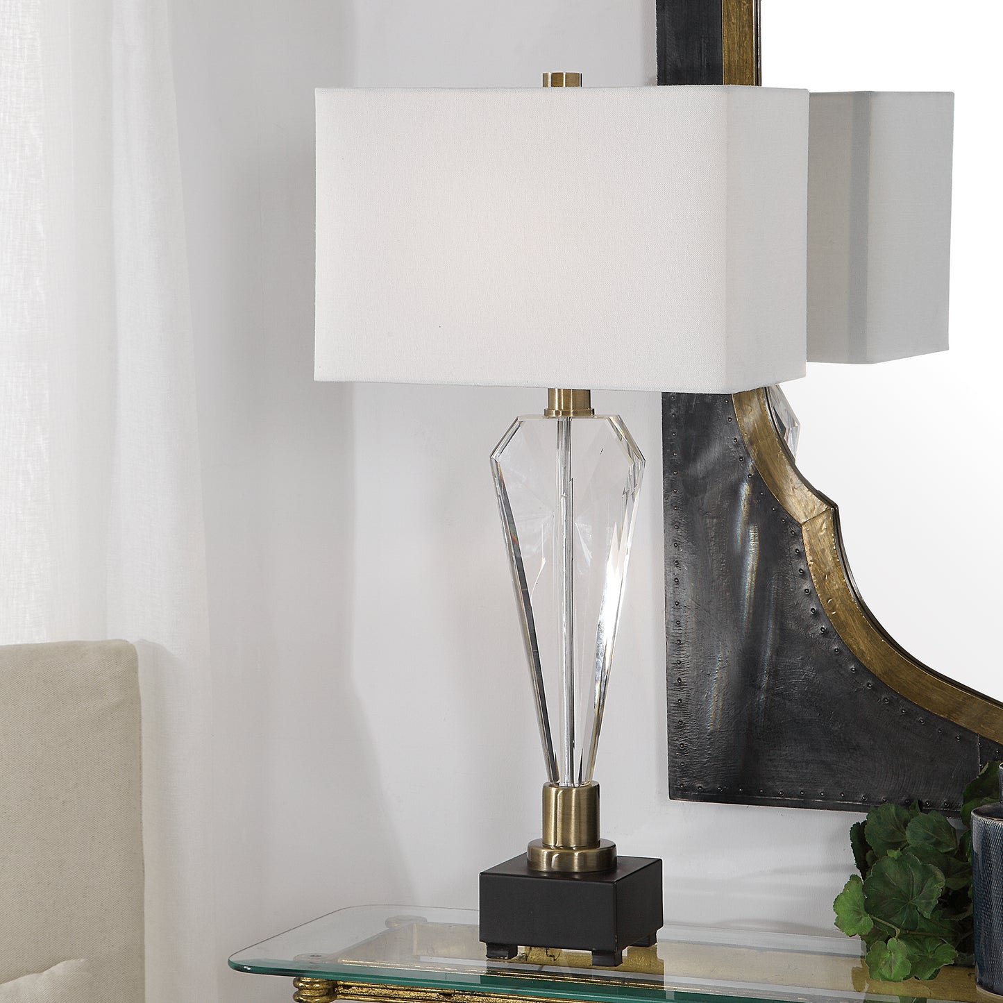 Uttermost 27904-1 Cora Geometric Crystal Table Lamp