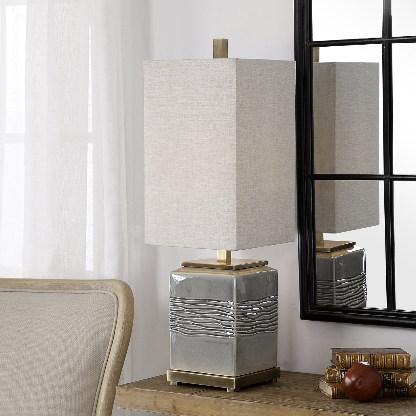 Uttermost 29680-1 Covey Gray Glaze Buffet Lamp