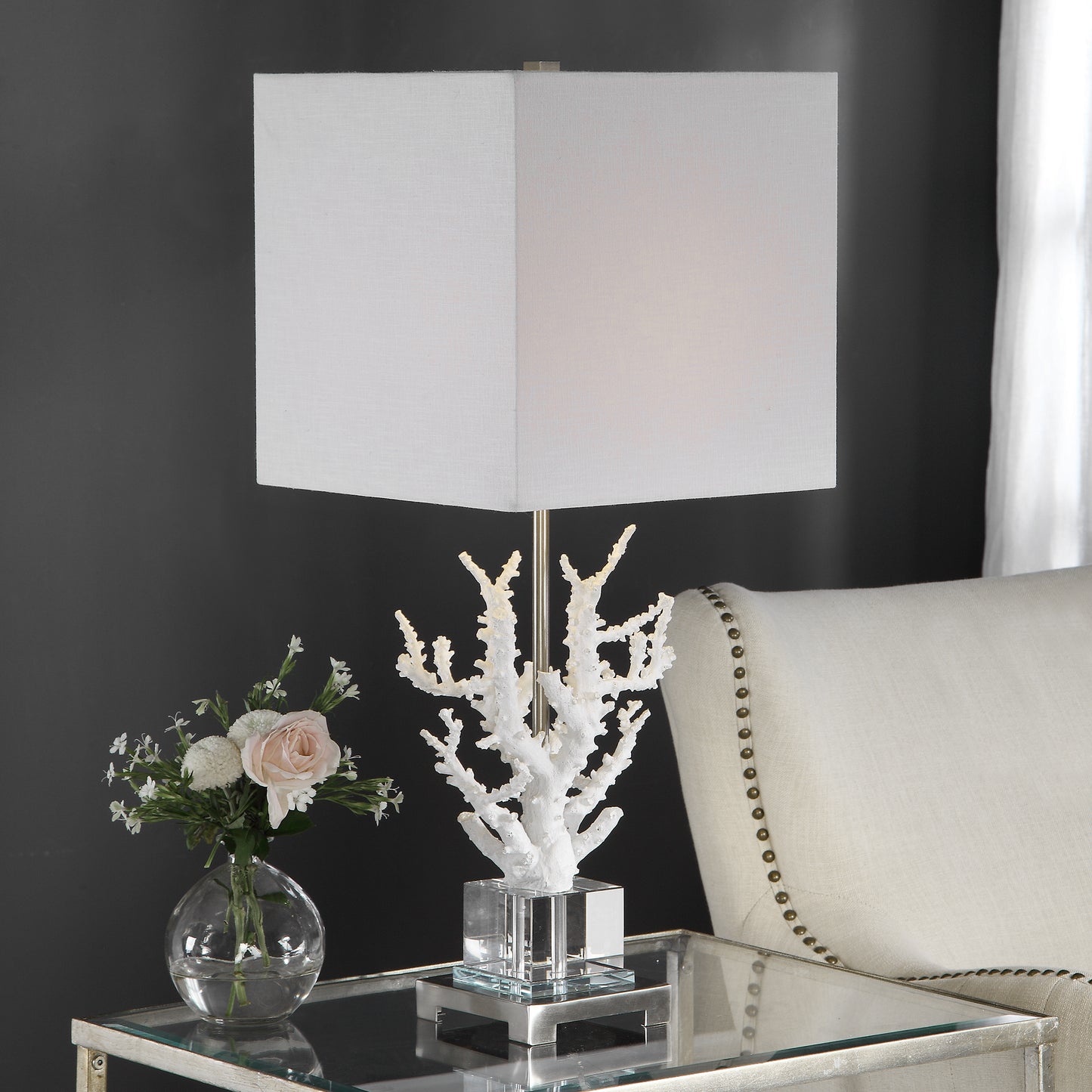 Uttermost 29679-1 Corallo White Coral Table Lamp