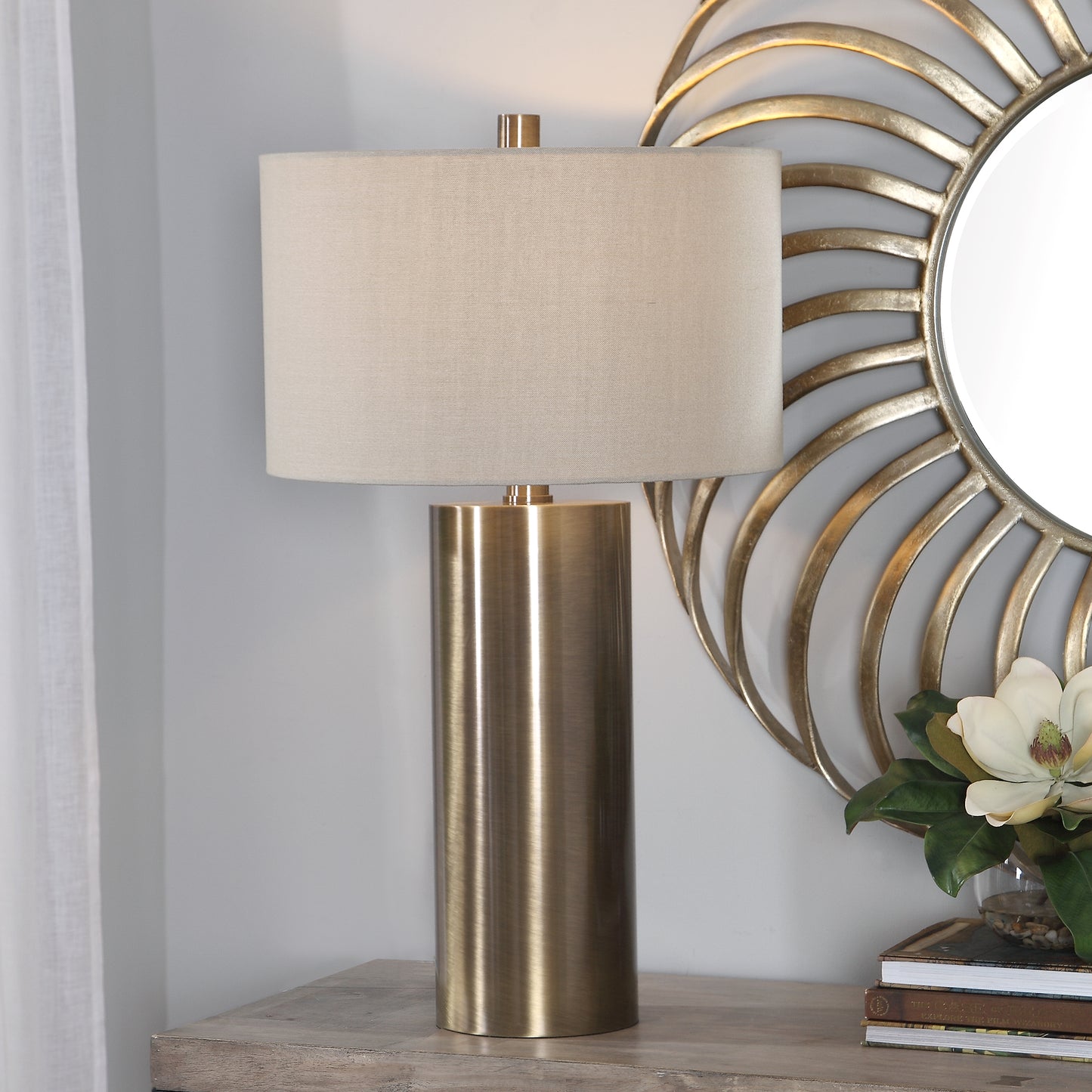Uttermost 26384-1 Taria Brushed Brass Table Lamp