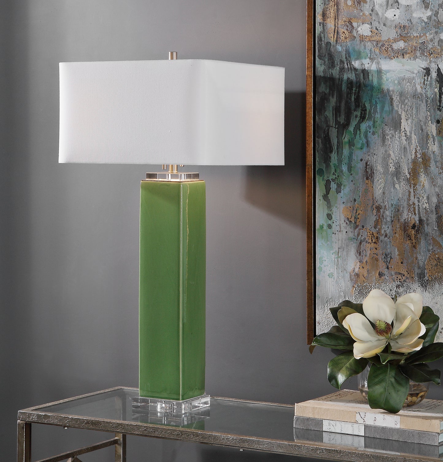 Uttermost 26410-1 Aneeza Tropical Green Table Lamp