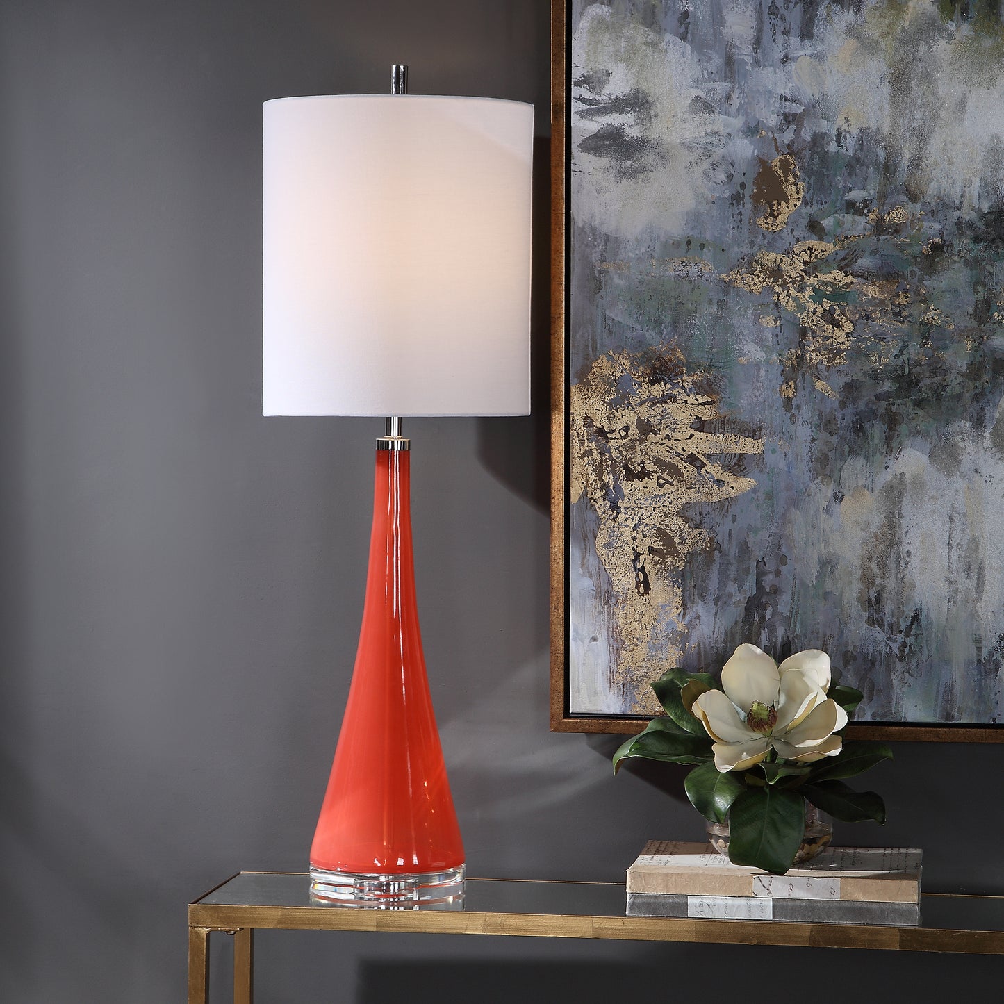 Uttermost 29739-1 Ariel Tapered Glass Buffet Lamp