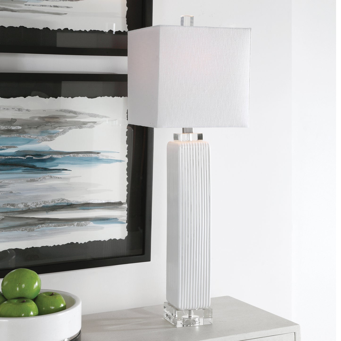 Uttermost 28348-1 Bennett White Buffet Lamp