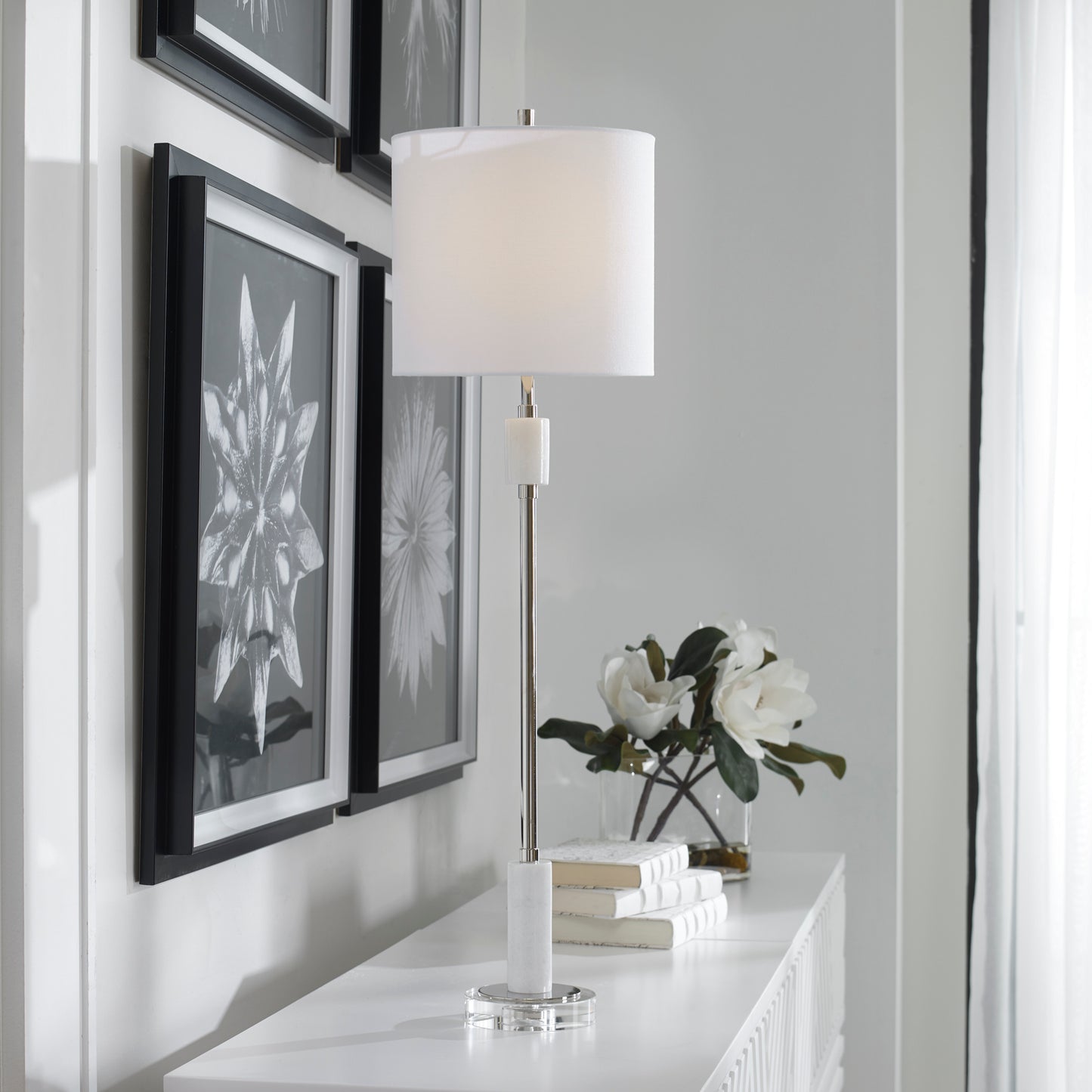 Uttermost 29793-1 Sussex Nickel Buffet Lamp