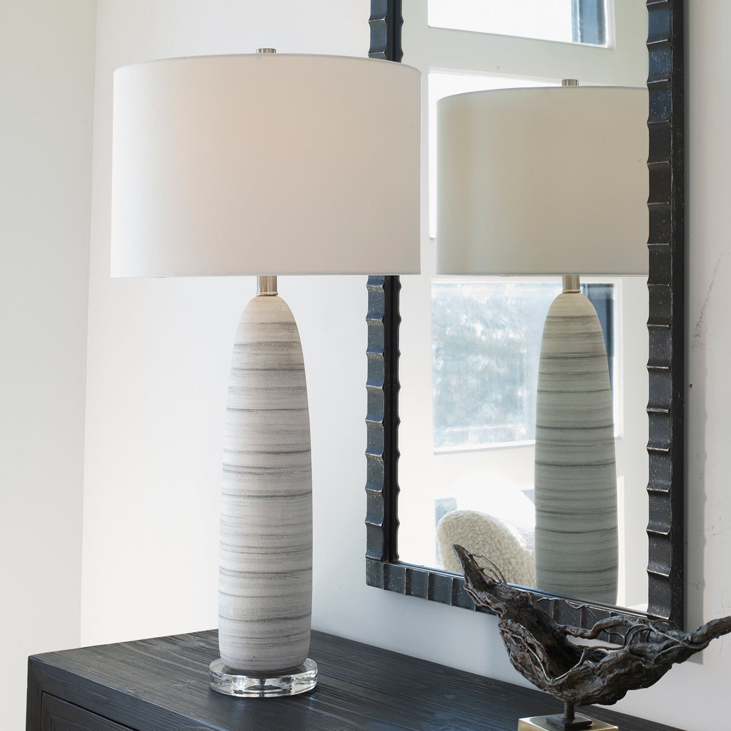 Uttermost 30004-1 Levadia Matte White Table Lamp