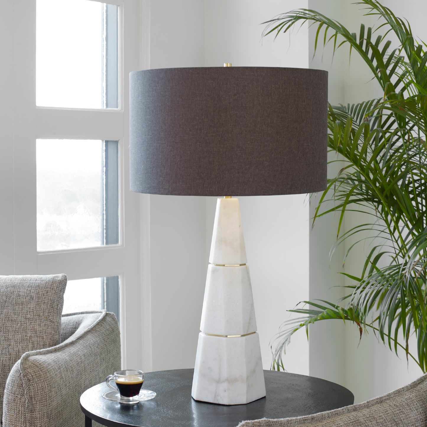 Uttermost 29997 Citadel White Marble Table Lamp