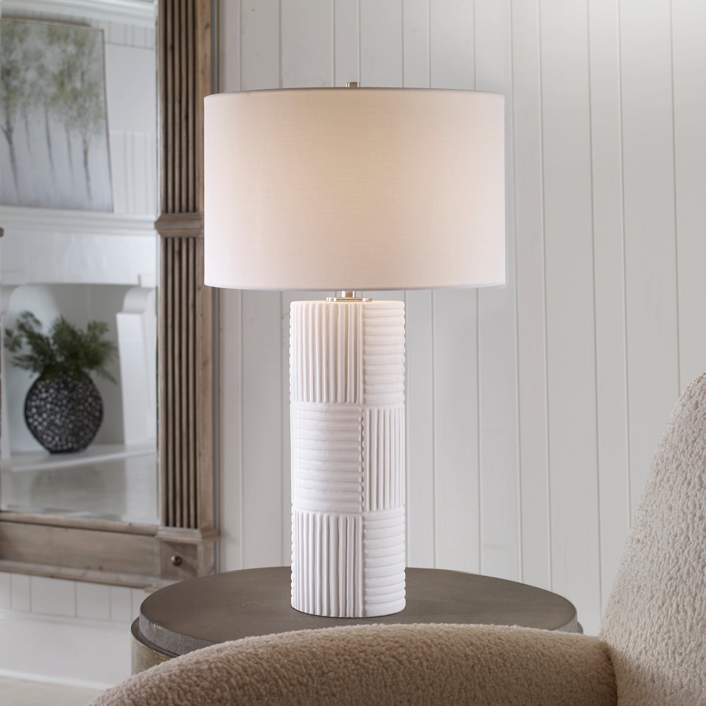Uttermost 30068 Patchwork White Table Lamp