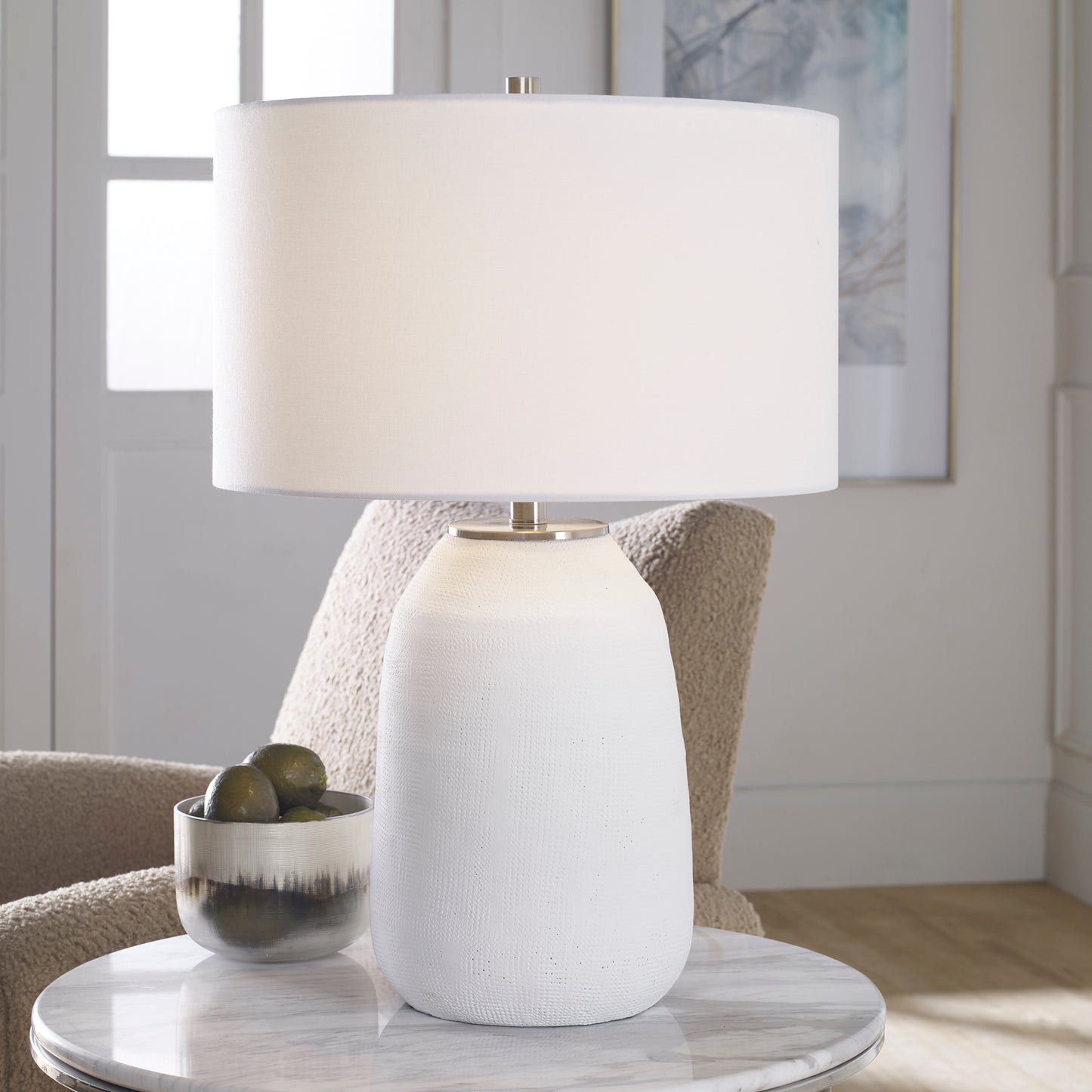 Uttermost 30105-1 Heir Chalk White Table Lamp