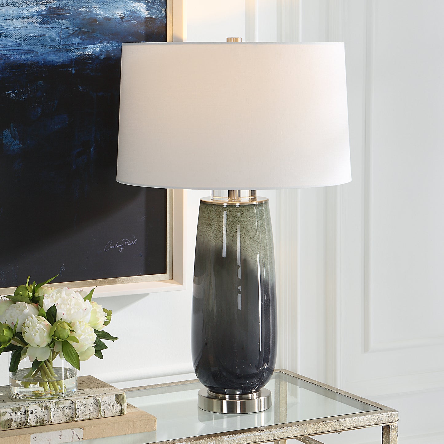 Uttermost 30143 Campa Gray-Blue Table Lamp