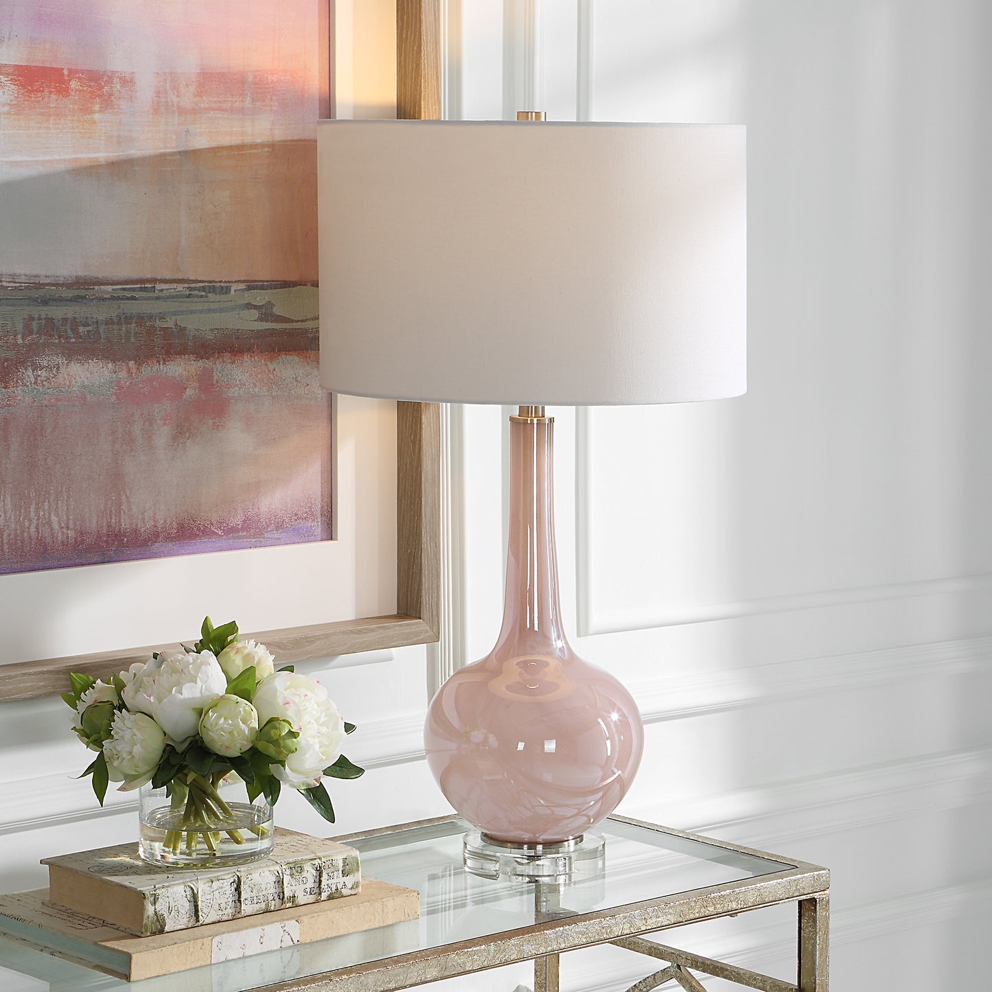 Uttermost 30144 Rosa Pink Glass Table Lamp