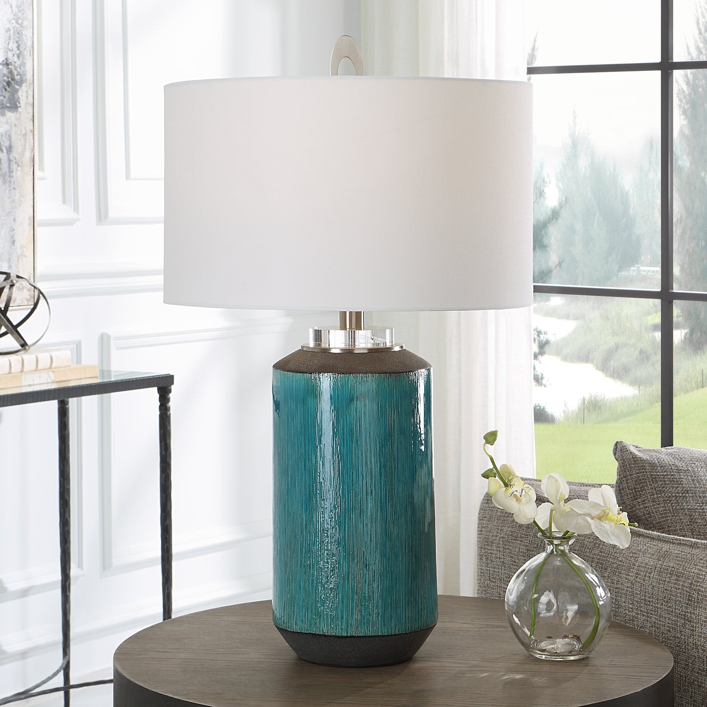 Uttermost 30151-1 Maui Aqua Blue Table Lamp